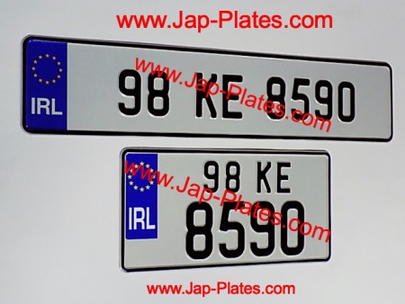 Jap 1 Oblong & 1 Square Pressed Plates with Different Size No's (W12)
